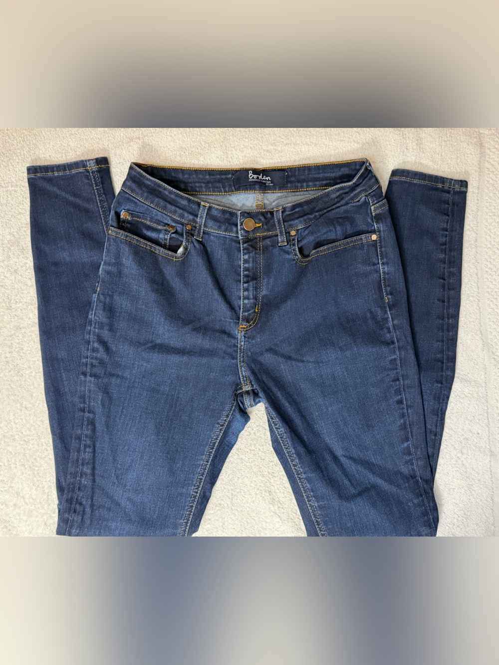 Boden Mayfair Modern Skinny Jeans British UK12 US8 Stretch Dark Wash Mid-Rise